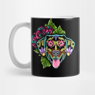 Doberman - Floppy Ear Edition - Day of the Dead Sugar Skull Dog Mug